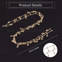 Clear Cubic Zirconia Heart Charm Tassel Chains&nbsp;JX604A