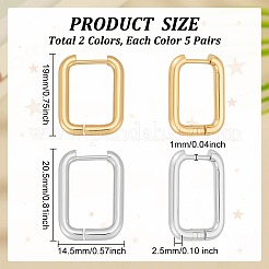 10 Pairs 2 Colors Stainless Steel Huggie Hoop Earrings&nbsp;EJEW-UN0003-05