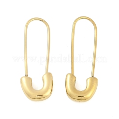 304 Stainless Steel Safety Pin Charm Huggie Hoop Earrings for Women Ion Plating(IP)&nbsp;EJEW-C096-41G