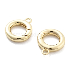 Rack Plating Brass Spring Gate Rings&nbsp;KK-H449-58G-01-NR