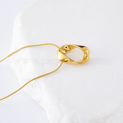 3Pcs Elegant Stainless Steel Twisted Oval Ring Pendant Necklaces for Women&nbsp;PM1396