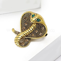 Snake Alloy Rhinestone Brooches for Backpack Clothes&nbsp;PW-WG03334-01