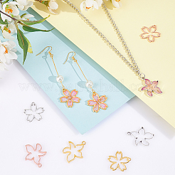 120Pcs 6 Styles Alloy Open Back Bezel Pendants&nbsp;FIND-OC0002-87