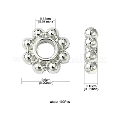 Alloy Daisy Spacer Beads&nbsp;PALLOY-YW0001-80