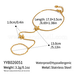 304 Stainless Steel Flower Hand Chain Ring Bracelets for Women&nbsp;NO1550