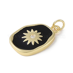 Rack Plating Brass Micro Pave Cubic Zirconia Pendants&nbsp;KK-E110-06G