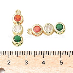Brass Micro Pave Cubic Zirconia Pendants&nbsp;KK-D357-14G