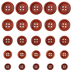 100pcs Assorted Wooden Buttons - Printed Round Decorative Buttons For Sewing, Crafts, DIY Clothing