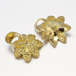 Flower Rack Plating Brass Cup Pearl Peg Bails Pin Pendants&nbsp;KK-L102-03
