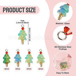20Pcs 4 Styles Glass Ice Cream Pendants&nbsp;PALLOY-TAC0242-02
