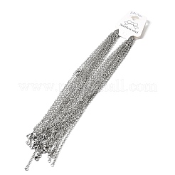 12Pcs 2.8MM 304 Stainless Steel Textured Cable Chain Necklaces for Men Women&nbsp;NJEW-H093-18P-01