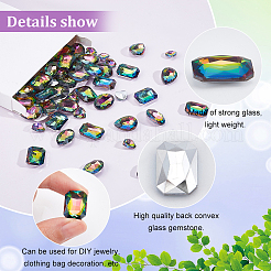 64Pcs 4 Style Glass Rhinestone Cabochons&nbsp;RGLA-FG0001-19