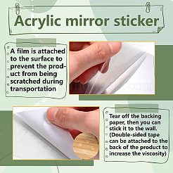 2Pcs Mirror Wall Stickers&nbsp;DIY-CN0001-97