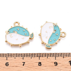 Alloy Enamel Fish Pendants&nbsp;PALLOY-N170-027A-NR