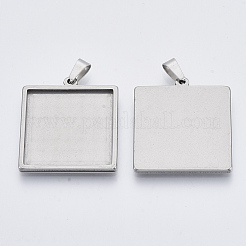 Non-Tarnish 304 Stainless Steel Cabochon Connector Settings&nbsp;STAS-R101-04B