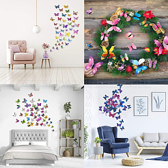 6 Colors Artificial Plastic Butterfly Decorations&nbsp;DJEW-CJ0001-01