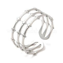 Non-Tarnish 304 Stainless Steel Open Cuff Rings&nbsp;RJEW-K245-66P