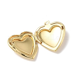 Brass Locket Pendant Cabochon Settings&nbsp;KK-L268-021G-01