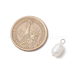 10Pcs 2 Colors Natural Cultured Freshwater Pearl Rice Charms&nbsp;PALLOY-JF03921