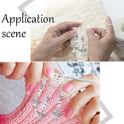 20Pcs Number Acrylic Beaded Pendant Locking Stitch Markers with Alloy Angel&nbsp;HJEW-SC00043
