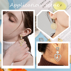 40Pcs 2 Color 201 Stainless Steel Heart Stud Earring Findings&nbsp;STAS-SC0005-30