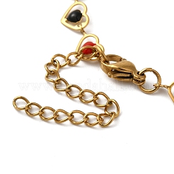 304 Stainless Steel Heart Link Bracelets for Women&nbsp;BJEW-C076-02A-01