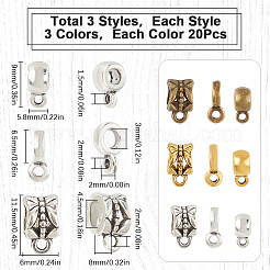 180Pcs 9 Styles Tibetan Style Tube Bails&nbsp;FIND-SC0009-24