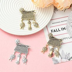 3Pcs 3 Colors Knitting Zinc Alloy Lapel Pins for Backpack Clothes&nbsp;JEWB-CJ0003-56