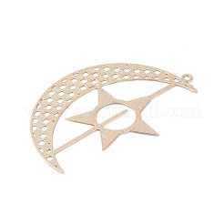 Brass Etched Metal Embellishments Big Pendants&nbsp;KK-Z058-08KCG