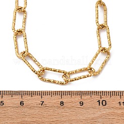 304 Stainless Steel Textured Paperclip Chain Necklaces for Women Men&nbsp;NJEW-A052-01G