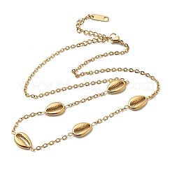 304 Stainless Steel Shell Shape Link Chain Necklaces for Women&nbsp;LS-NJEW-G181-05G
