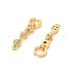 Brass Pave Clear Cubic Zirconia Musical Note Connector Charms&nbsp;KK-H515-15G