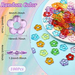 100Pcs Transparent Acrylic Beads Frame&nbsp;MACR-SP0002-02