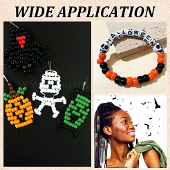 800Pcs 4 Colors Halloween Opaque Plastic Beads&nbsp;KY-SP0001-08