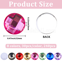240Pcs 8 Colors Acrylic Rhinestone Cabochons&nbsp;GACR-CY0001-01