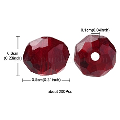 Faceted Rondelle Transparent Glass Beads&nbsp;GLAA-YW0001-84B