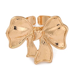 Bowknot Alloy Open Cuff Rings for Women&nbsp;RJEW-U028-03G
