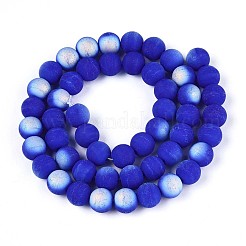 Frosted Opaque Glass Beads Strands&nbsp;GLAA-T032-P8mm-MBB11