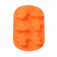 Halloween Theme Ghost/House/Witch Hat Cake Decoration Food Grade Silicone Molds&nbsp;LS-DIY-E067-02
