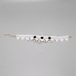 Lace Cloth Choker Necklaces&nbsp;NJEW-WH0002-01
