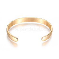Ion Plating(IP) 304 Stainless Steel Cuff Bangles&nbsp;STAS-I110-10-4mm-G
