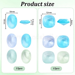 30Pcs 2 Styles Frosted Glass Rhinestone Cabochons&nbsp;FIND-PH0021-95