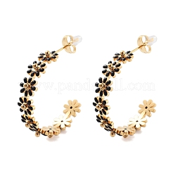 304 Stainless Steel Enamel Stud Earrings&nbsp;EJEW-S226-02G-01
