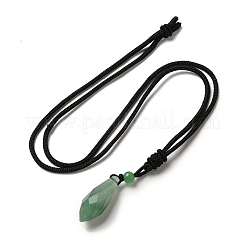 Cone Natural Green Aventurine Pendant Necklace with Nylon Rope for Women&nbsp;G-H286-08G
