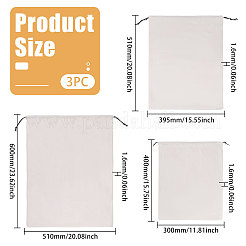 3Pcs 3 Styles Flannel Packing Drawstring Bags&nbsp;ABAG-CO0001-01