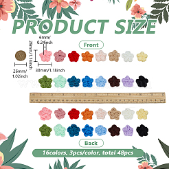 48Pcs 16 Colors Handmade Polyester Knitting Ornament Accessories&nbsp;DIY-FG0008-52