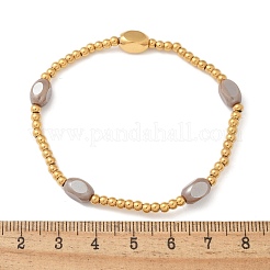 304 Stainless Steel Beads Stretch Breacelets for Women&nbsp;LS-BJEW-M054-01G-01