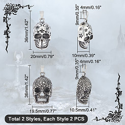 4Pcs 2 Styles Stainless Steel Pendants&nbsp;STAS-UN0054-69