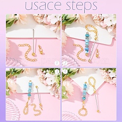 28Pcs 2 Colors Alloy & Iron Bar Beadable Pendant Decoration&nbsp;HJEW-YW00084