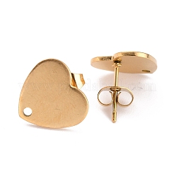 Ion Plating(IP) 304 Stainless Steel Stud Earring Findings&nbsp;EJEW-O104-15G